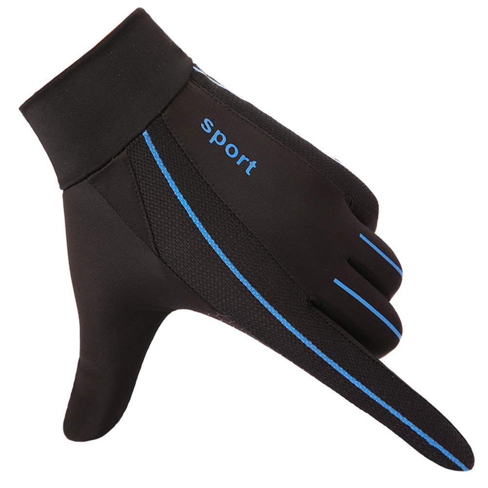 Cycling Gloves Male Spring and Summer Full Finger Outdoor Sports Touch Screen Breathable Thin Non-slip High Elastic Quick-drying Mesh Gloves Outdoor Fitness (Black,L)