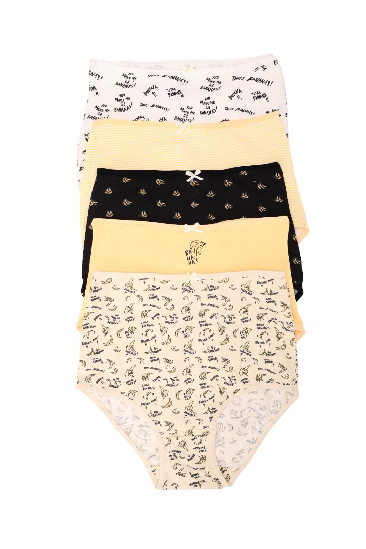 CARINA Womens Pack of 5 Colored Full Brief Panties Underwear