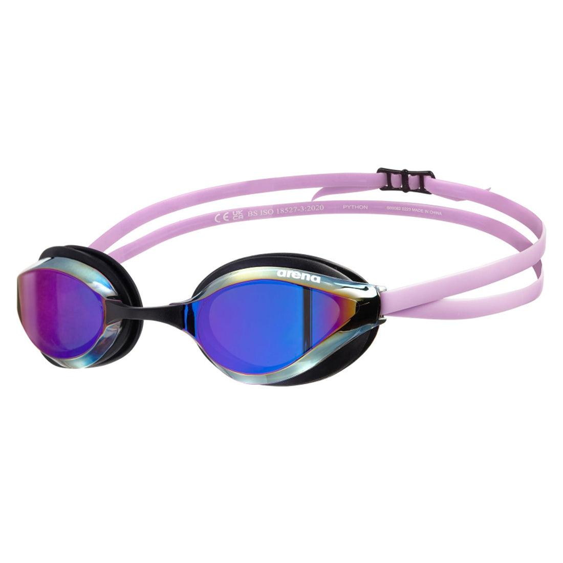 ARENA Unisex Python Racing Swim Goggles for Men and Women Anti-Fog No Leak Max Comfort Dual Strap, Mirror/Non-Mirror Lens