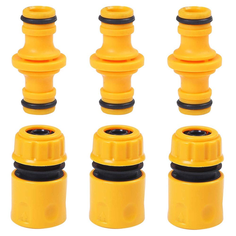Boyuanweiye001 6 Pcs ABS Garden Quick Hose Connector 1/2” End Double Male Hose Coupling Joint Adapter Extender Set For Hose Pipe Tube (Color : A)
