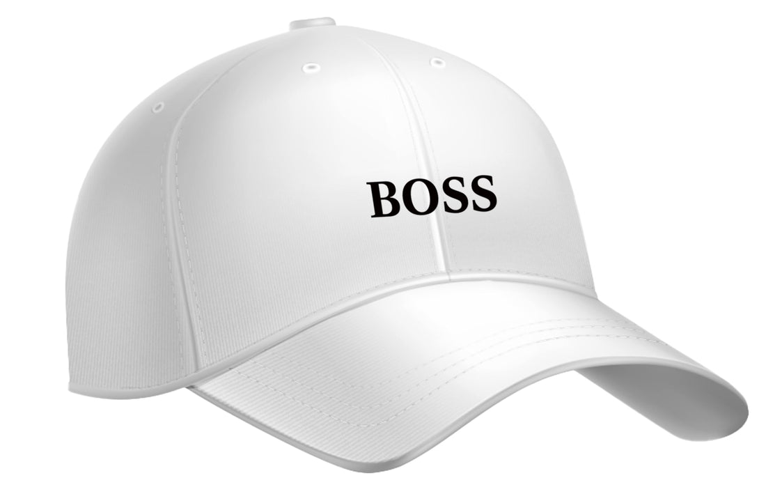 unisex WHITE cap with sun protection.sports cap with distinctive shapes logo BLACK(B)