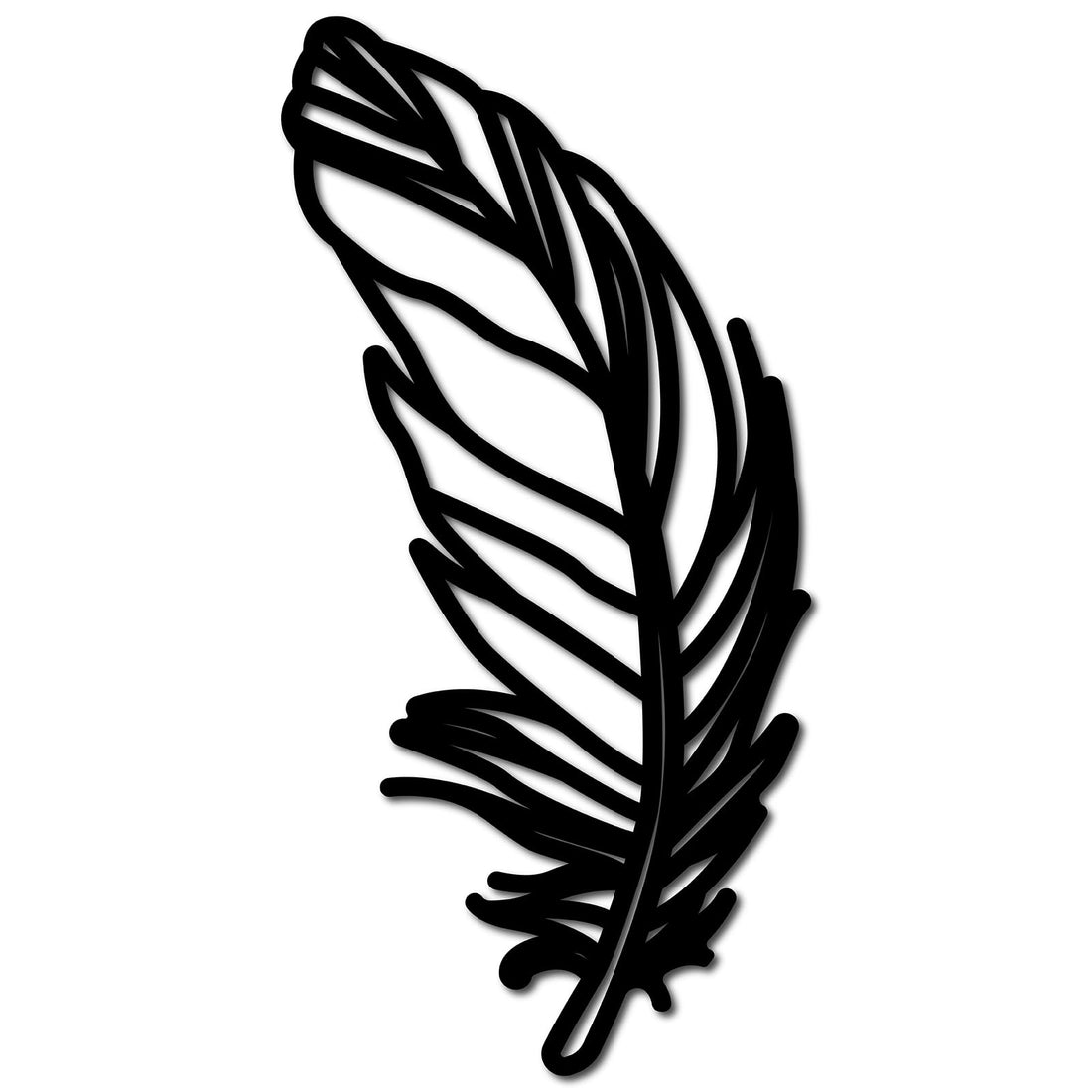 CREATCABIN Feather Wooden Wall Art Decor Wood Sign Laser Cut Basswood Silhouette Decorative Hanging Sculpture Unfinished for Painting Crafts DIY Studio Bedroom Home Wall Door Gift Black 11.8x5.9Inch