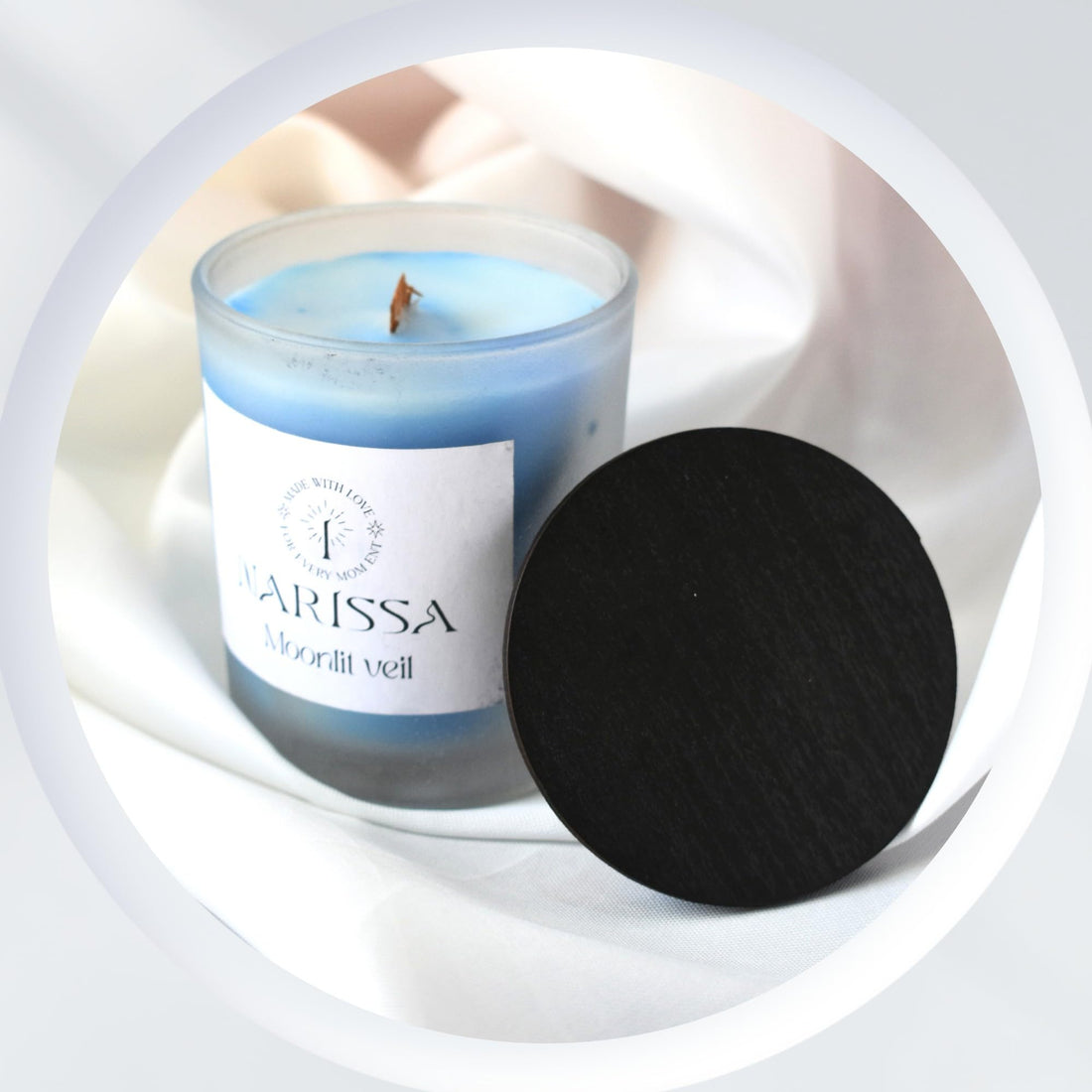 Narissa Premium Scented Candle - Soy Wax, 12% Essential Oil, 180g Glass Jar, Smokeless and Long Lasting (Vanilla)