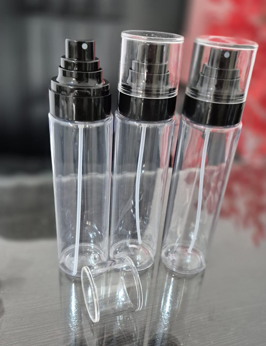 Spray Bottles Set of 3 Small Refillable Spray Bottles, Clear Spray Bottle Set for Perfume, Cosmetics, Makeup, Hair Spray and Other Liquids-150ml