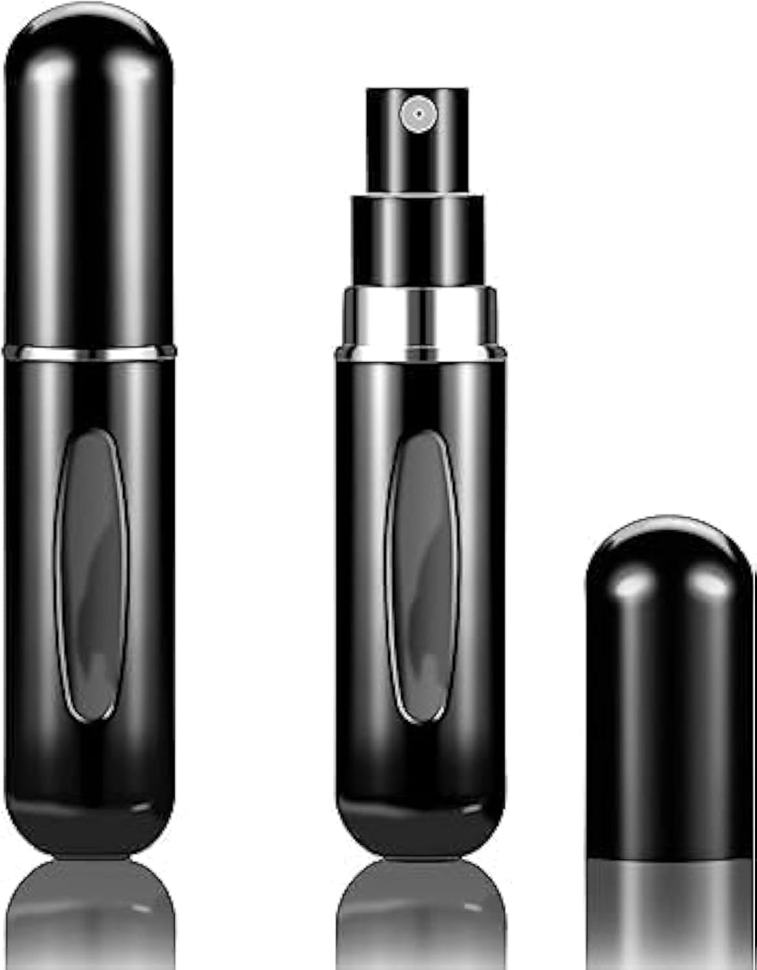 Small Portable Perfume Bottle Refillable, 5ml Small Travel Outdoor Spray Bottle, Easily Accommodates Purse, Handbag, Pocket, Perfume Box, Luggage (Black)