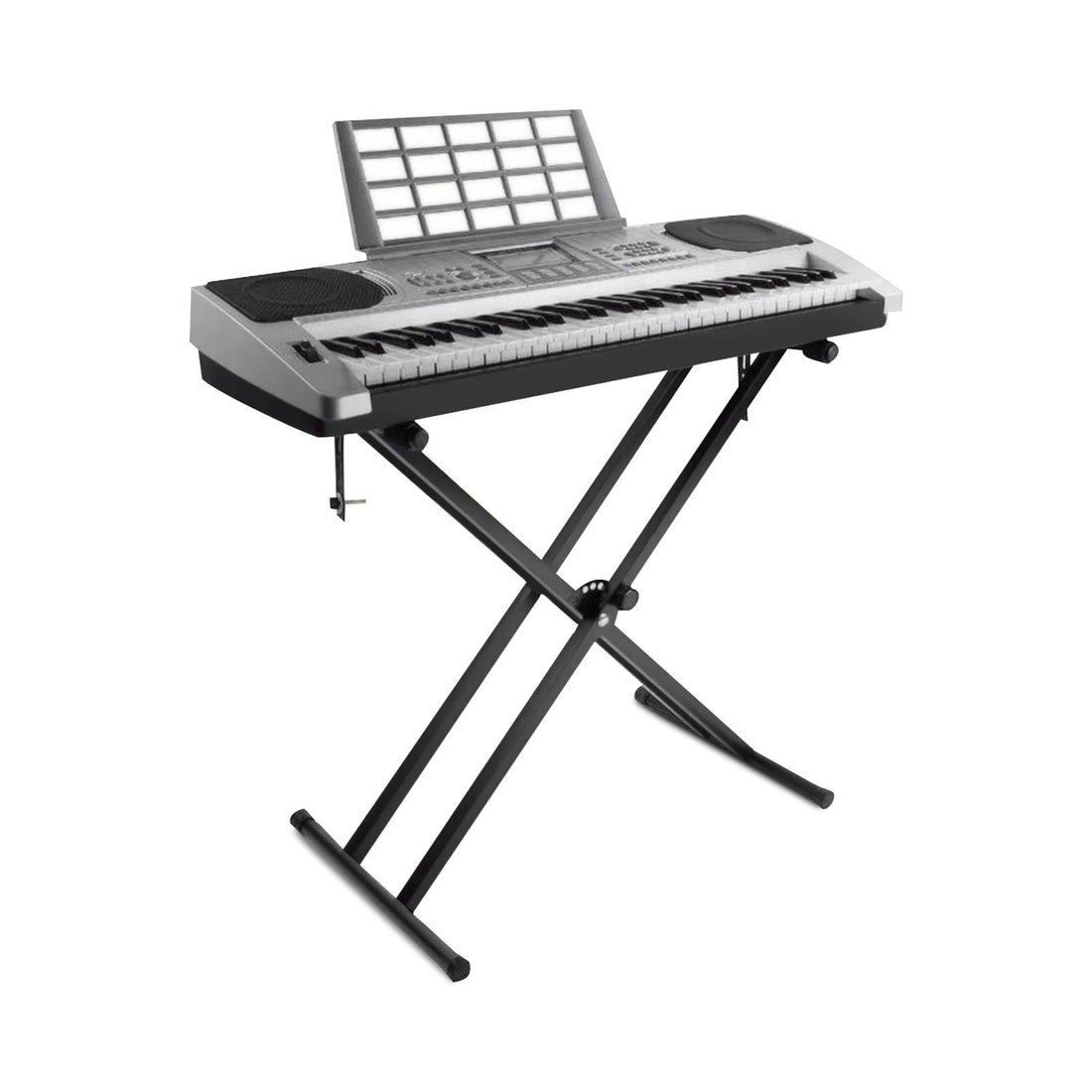 Ejoyous Keyboard Stand, Double X-frame, Stable, Black, Folding, Supports Most Keyboards, Iron Material, 7 Speed Adjustable, Easy to Use, Non-slip Feet