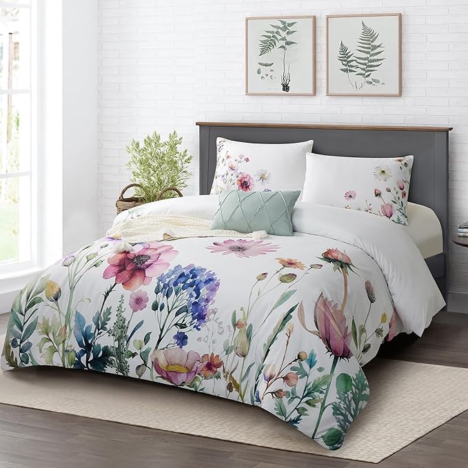 Comforter Set-3 Pcs Queen Size Washable Bedding Comforter Sets Soft Comforter Sets Include 1 Comforter 2 Shams Pillow