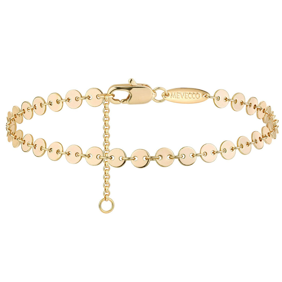 MEVECCO Bracelet for Women 14K Gold Plated Dainty Chain Simple Jewelry Cute Handmade Minimalist for Her