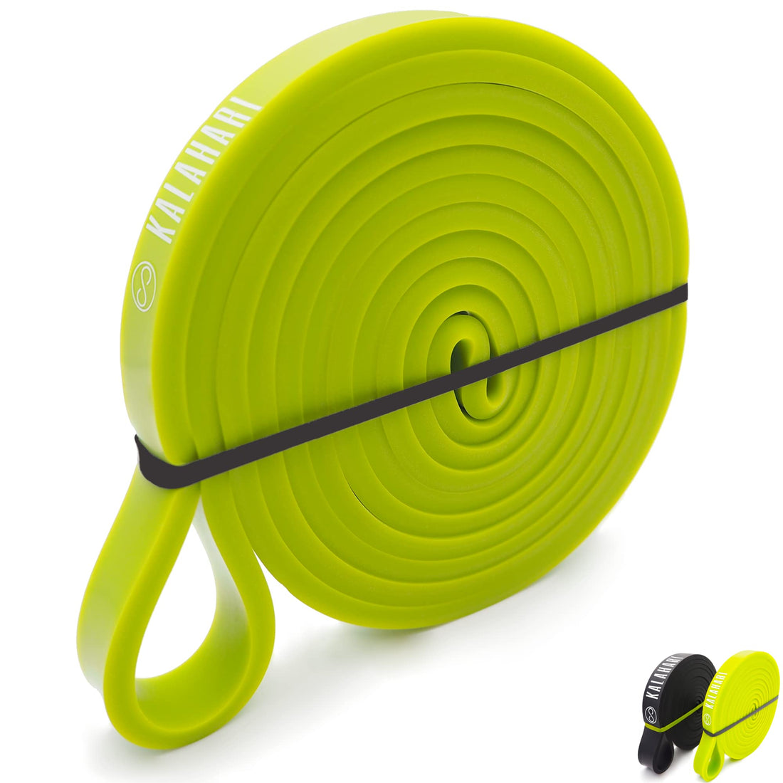 KALAHARI Resistance Band Fitness Set Plus Exercise Ebook in Italian - Resistance Bands for Strength Training, Mobility, Stretching, Traction - Training Loop Bands - YELLOW + BLACK