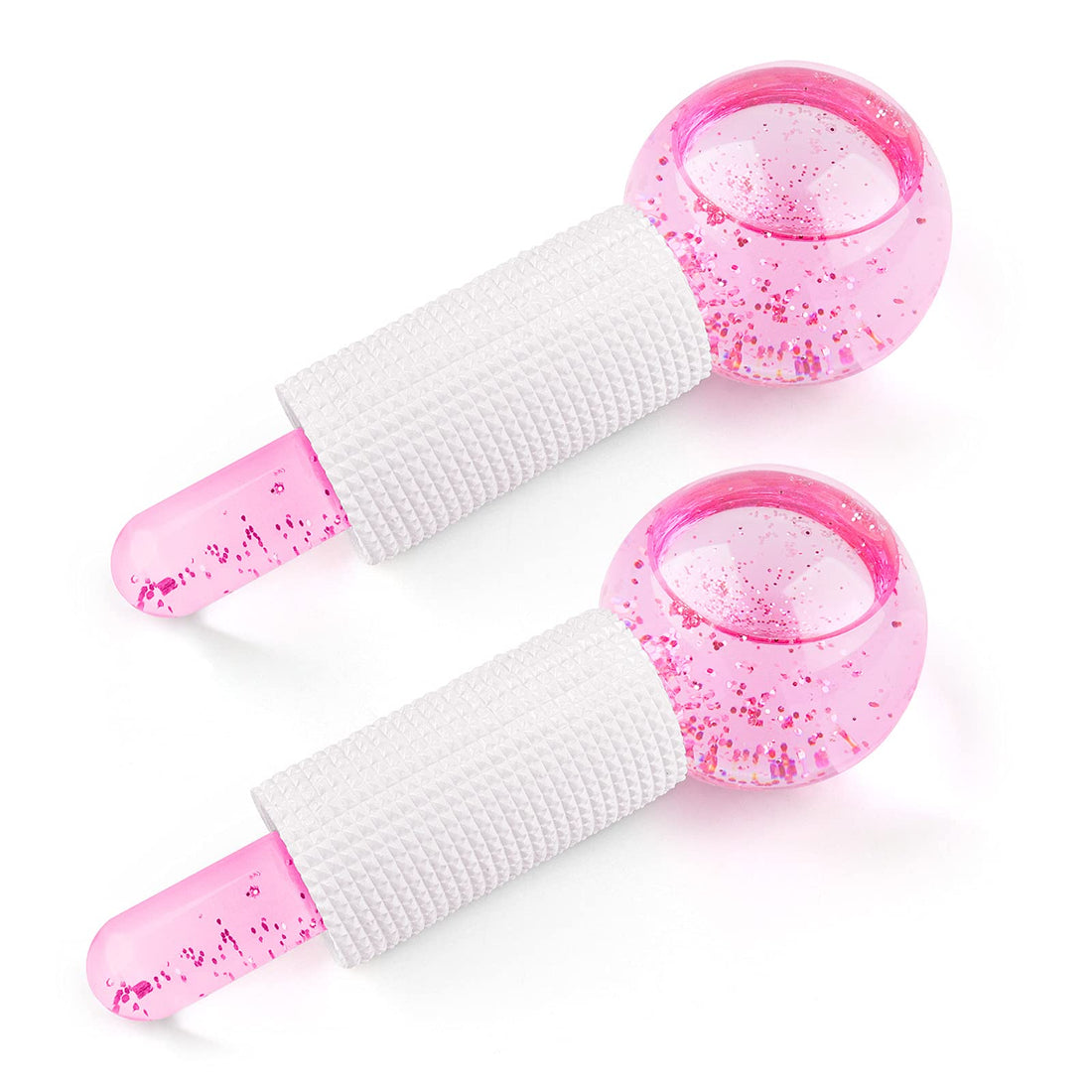 Ice Globes for Facials, Qhou Ice Roller for Face & Eye Puffiness Relief, Cooling Face Massager Skin Care Tools for Beauty Routine, Reduce Dark Circles Pores, Enhance Circulation, Tighten Skin-Pink