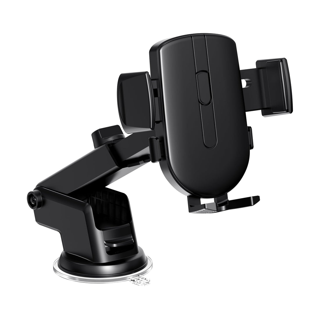 WiWU WI-CH054 Gentleman Series Universal Car Mount, Strong Vacuum Suction Dashboard & Windshield Phone Holder for 4-7.2" Devices, Professional 360° Rotation Stability – Black | 18 Months Warranty