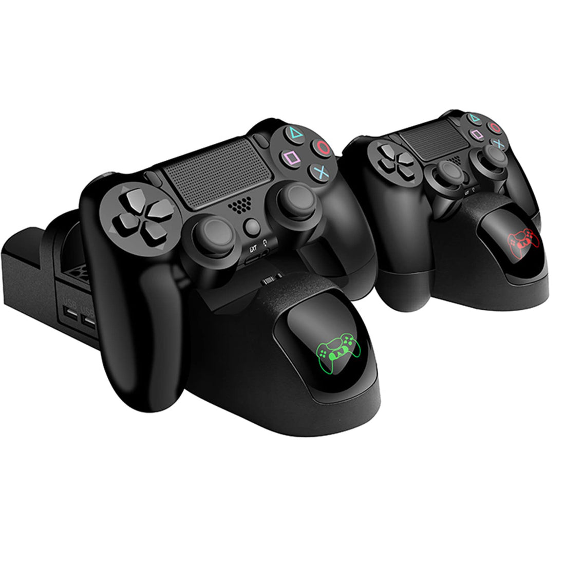 VSEER PS4 Controller Charger Dock, LED Dual USB PS4 Charging Stand Station Cradle for Sony Playstation 4 Gaming Control with LED Indicator (Playstation 4 Chargers)