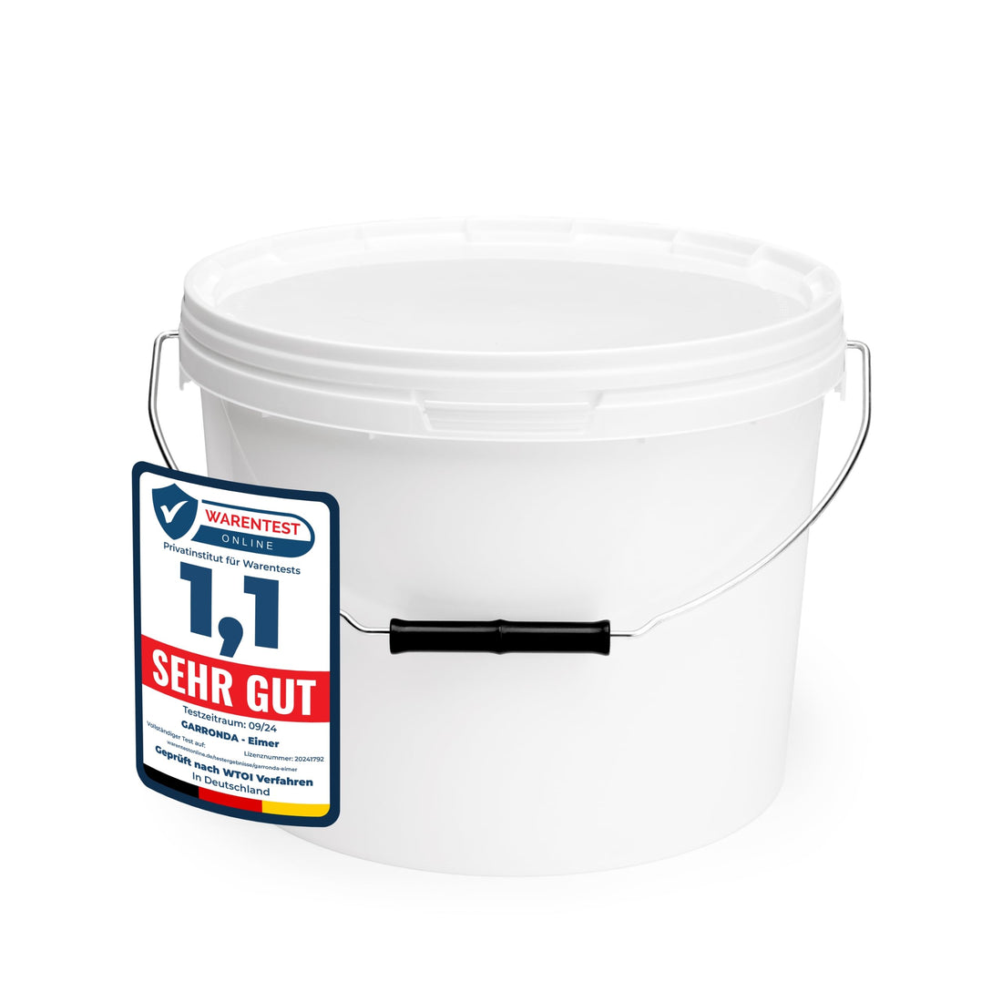 Garronda Bucket with Lid 12 L for Food and Chemical Storage 1 Piece White GD-0071
