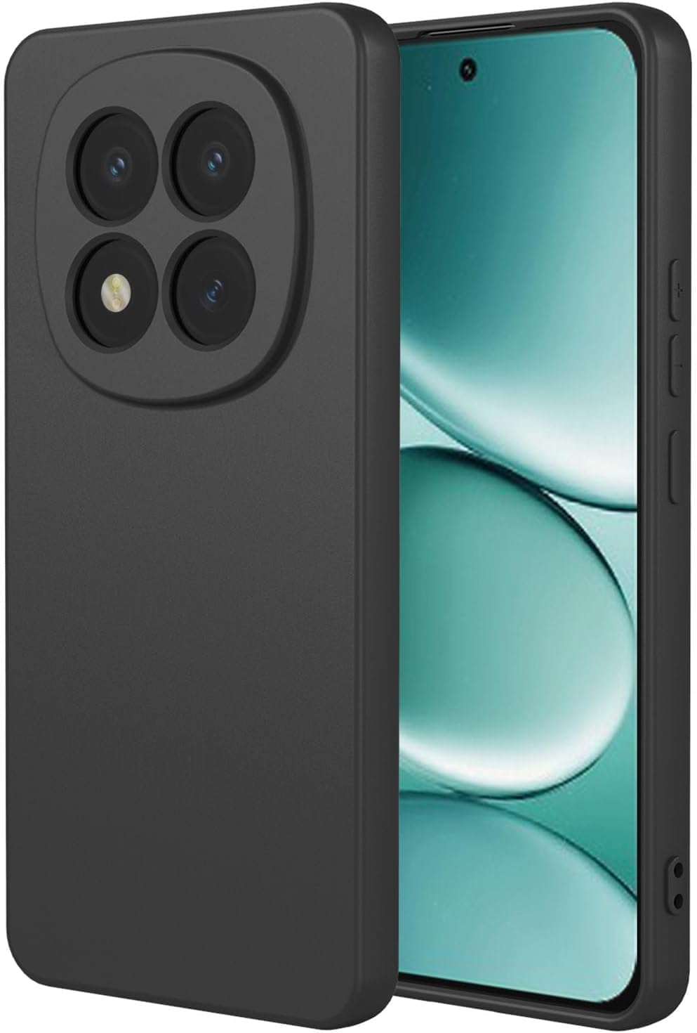 Silicone Case Compatible with Redmi Note 15 Pro Plus Soft Silicone Gel Rubber Shockproof Cover Matte Finish with Cloth Inner Lining (Black)