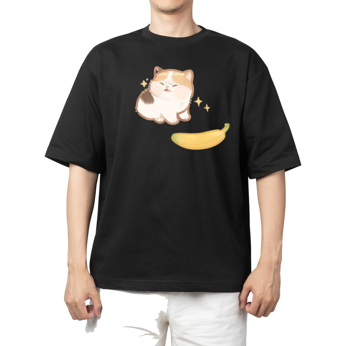 CUTE kawaii kitty cat black t-shirt oversize 51