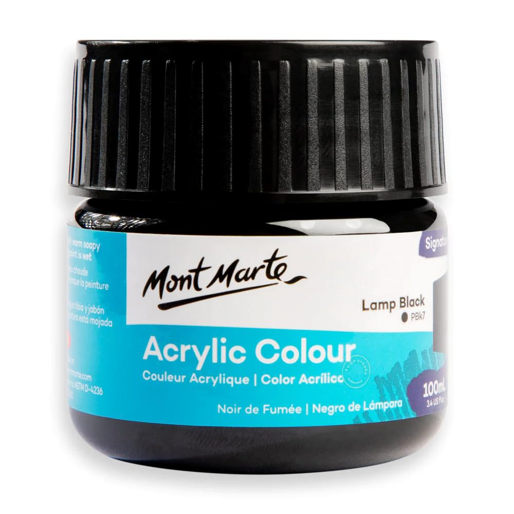 Monte Marte MSCH1032 Acrylic Colour Paint 100 ml, Lamp Black