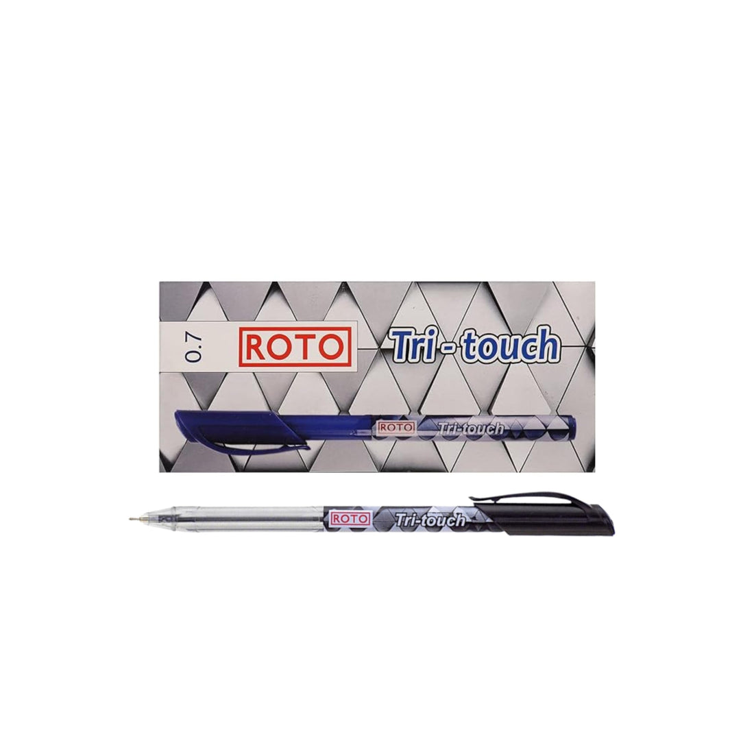 Pack of ROTO Tri-Touch Pens 0.7mm Black 12 Pens