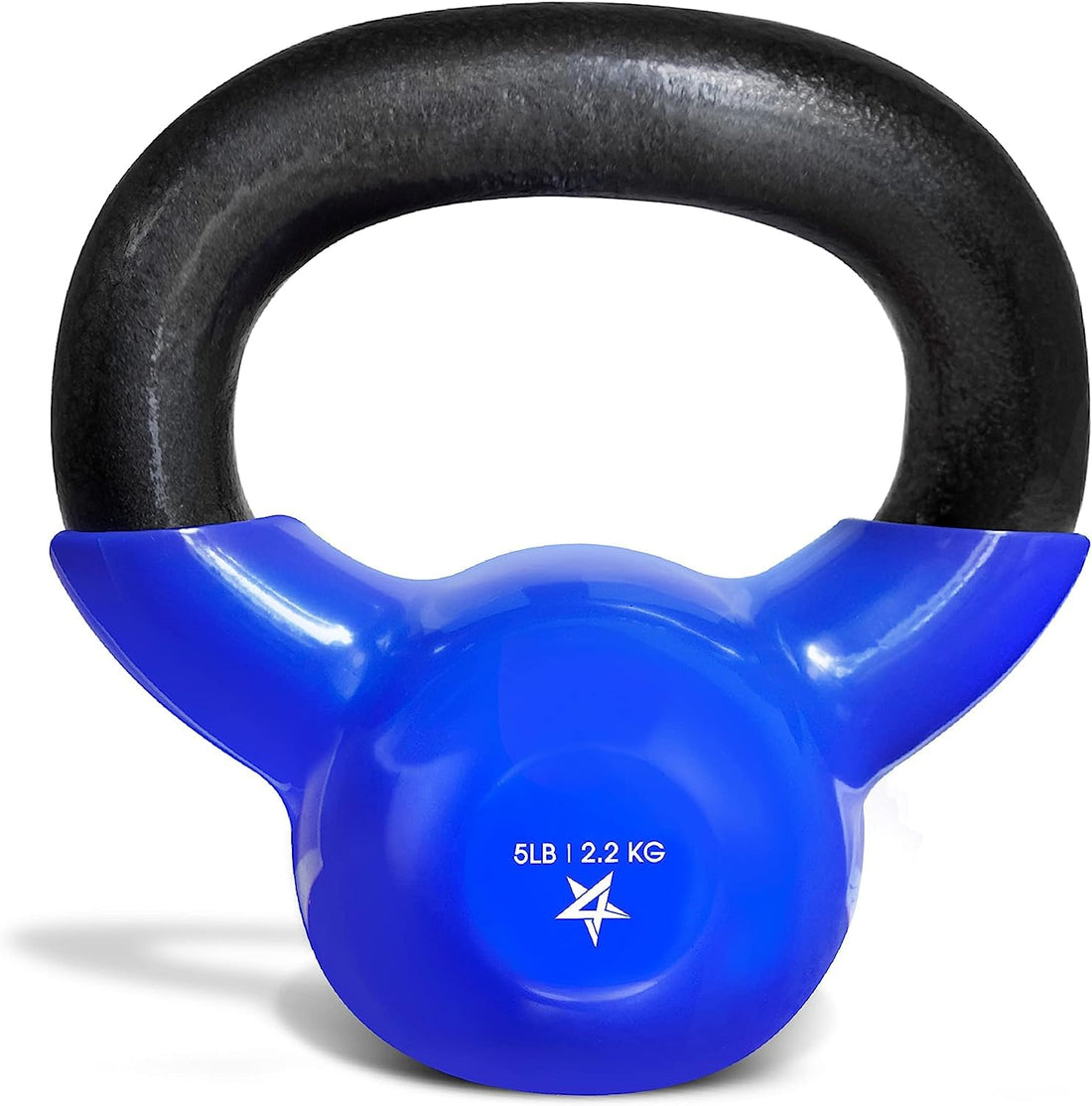 Yes4All Vinyl Coated Kettlebell Weights Set – Great for Full Body Workout and Strength Training – Vinyl Kettlebell 5 lbs, Dark Blue