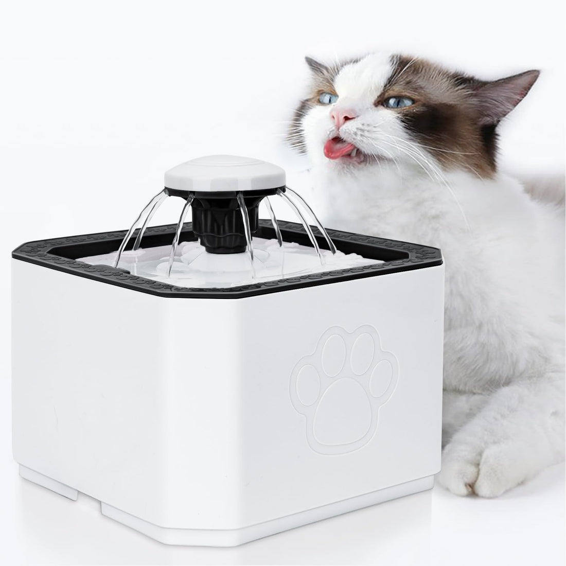 Cat Water Fountain 2.5 L, Automatic Cat Water Fountain, Super Silent Water Pump, 3 Water Flow Models, Con 3 Filters