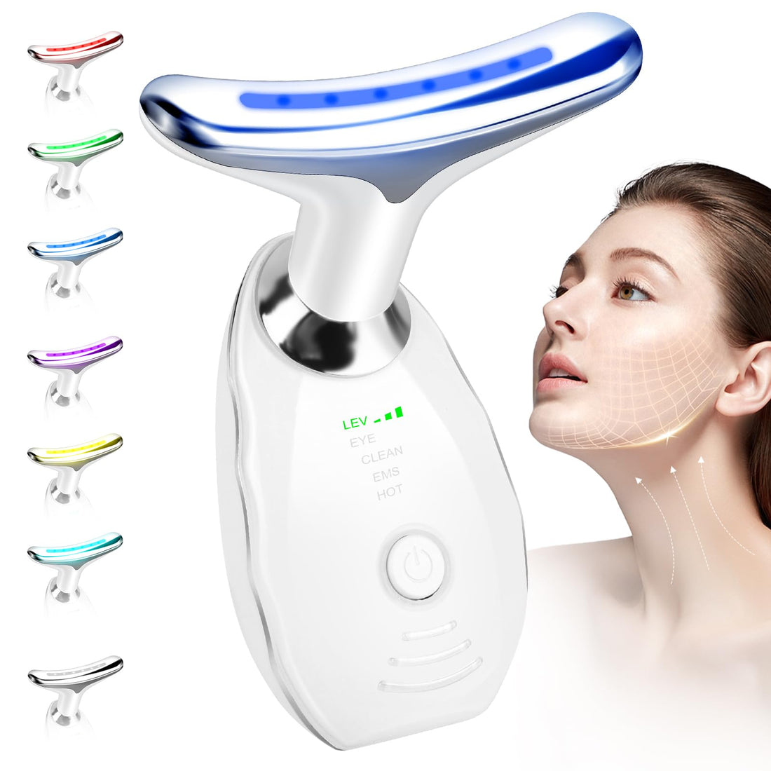 Face Massager Against Wrinkles with 3 Modes, 4-in-1 Gua Sha Electric, Face Massager, Face Massager, Face Lifting Device, Face Beauty Device for Skin Tightening & Lifting