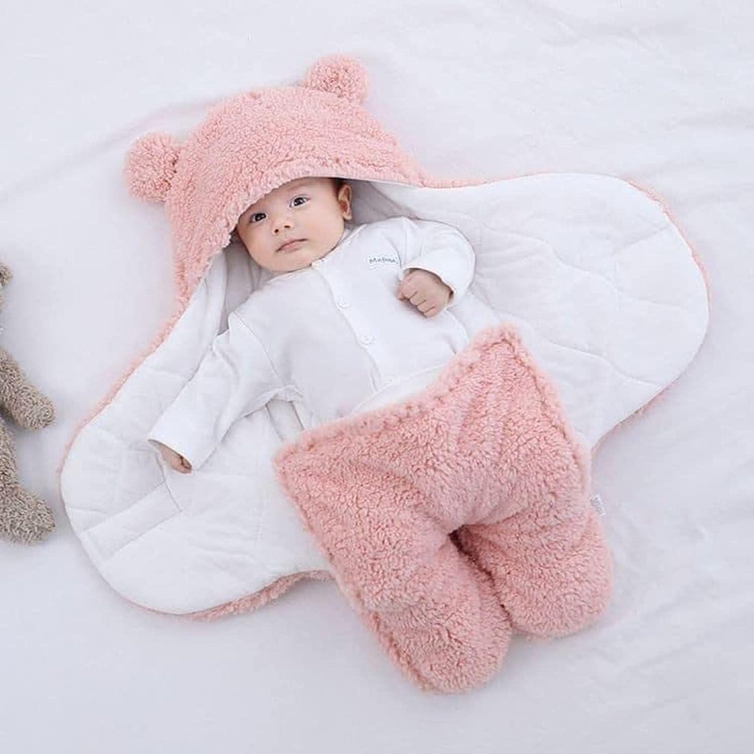 Blanket Fur Port Baby Padded (Pink)