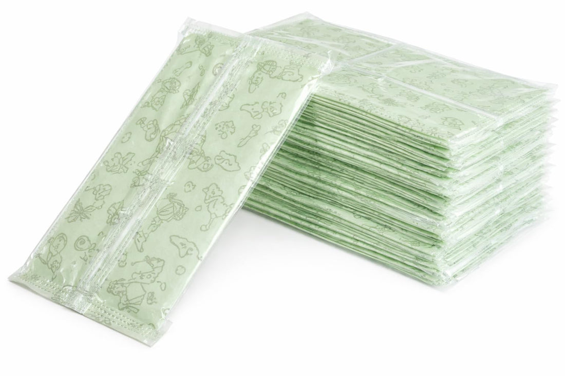 OVA Kids Disposable Face Mask individually wrapped – 50 Pack, 3-Ply Protection for Everyday Use, Green