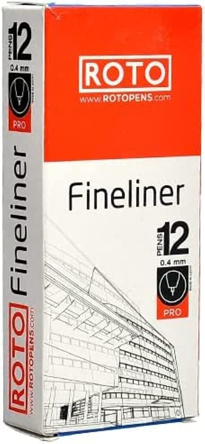 Rutto Fine Line Students and Engineers Fine Liners Pens Set of 12 (Black)