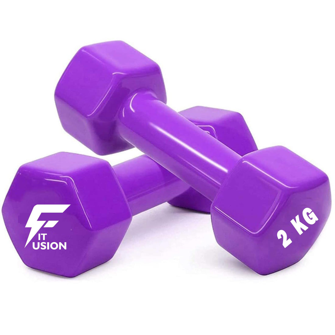 Fit Fusion® Vinyl Dumbbell Set for Home & Gym Workout | Anti-Slip Vinyl Coated Dumbbells for Strength Training, Aerobics, Weight Loss, Full Body Fitness – (Pair)