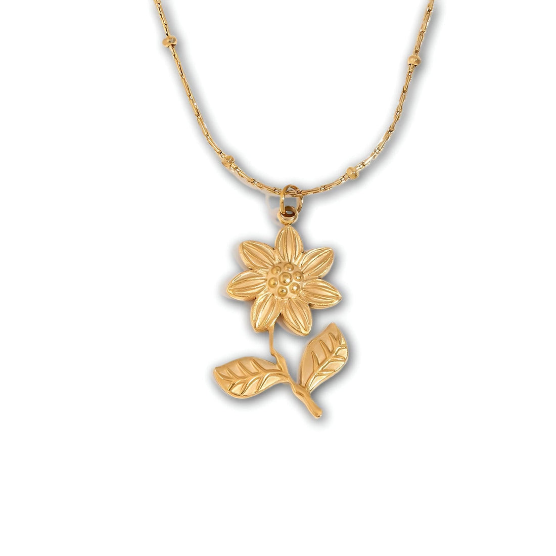 Minimalist Lotus Charm - A sleek, minimalist lotus charm pendant made from durable stainless steel, rust-resistant, designed for daily wear with a subtle finish and comfortable hypoallergenic properti