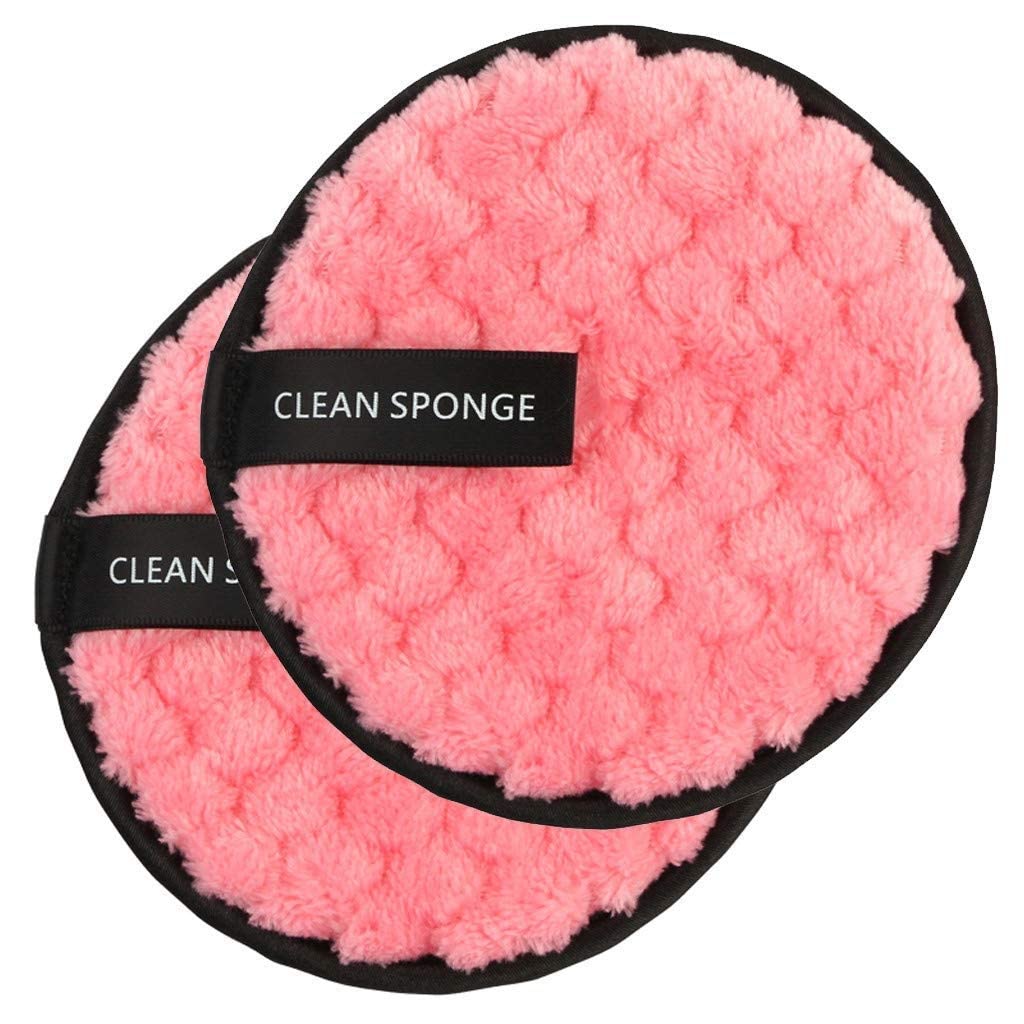 Sloane 2 Pcs Reusable Multi-functional Makeup Removal Facial Cleansing Pads (Multicolor)