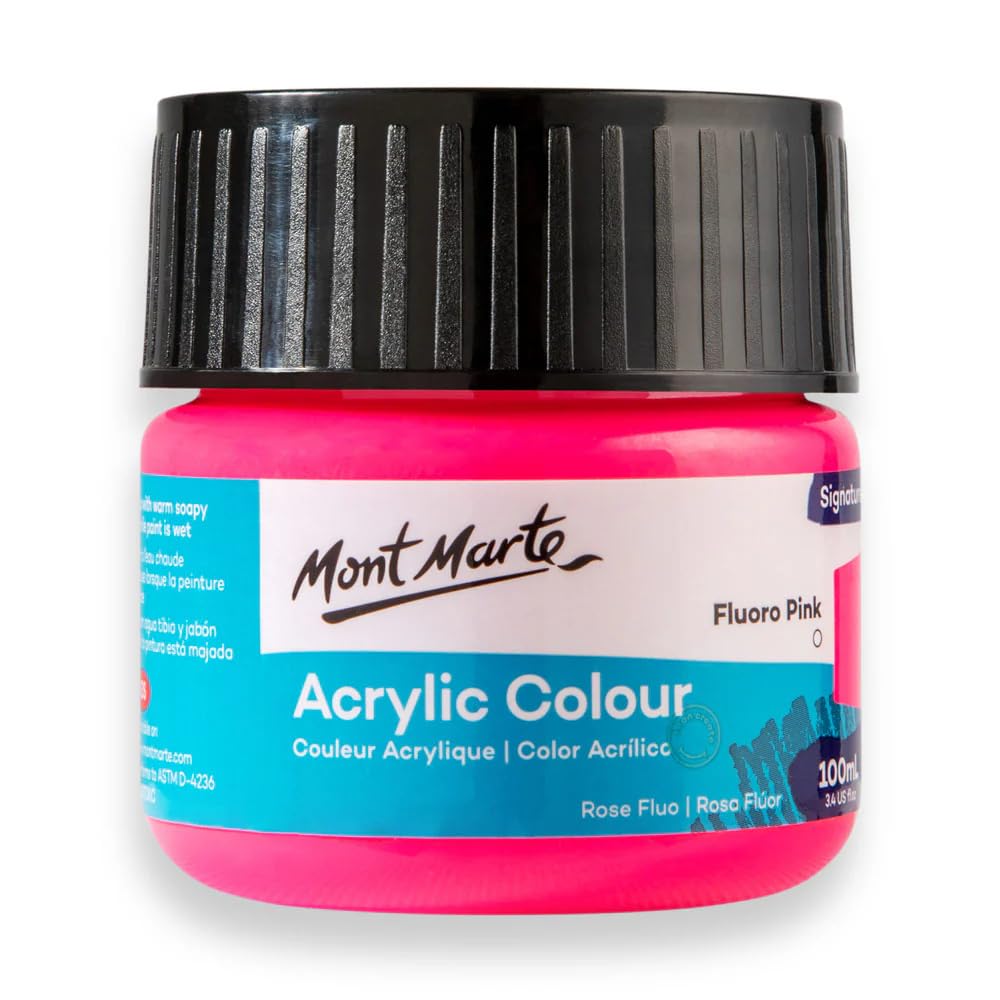Monte Marte MSCH1111 Acrylic Colour Paint 100 ml, Fluoro Pink