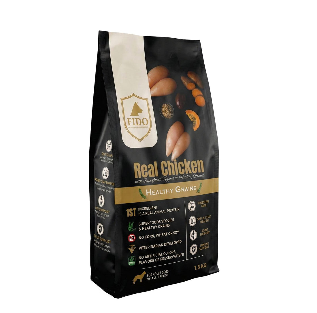 Fido Adult Super Premium Dry Dog Food from pets zone (pack of 1.5 kilo, Chicken)