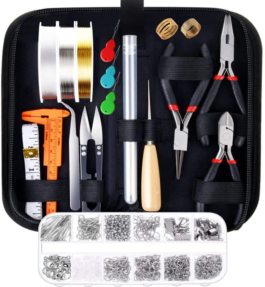 BIKUUL Jewelry Making Supplies Kit With Tools, Wires and Findings for Repair and Beading