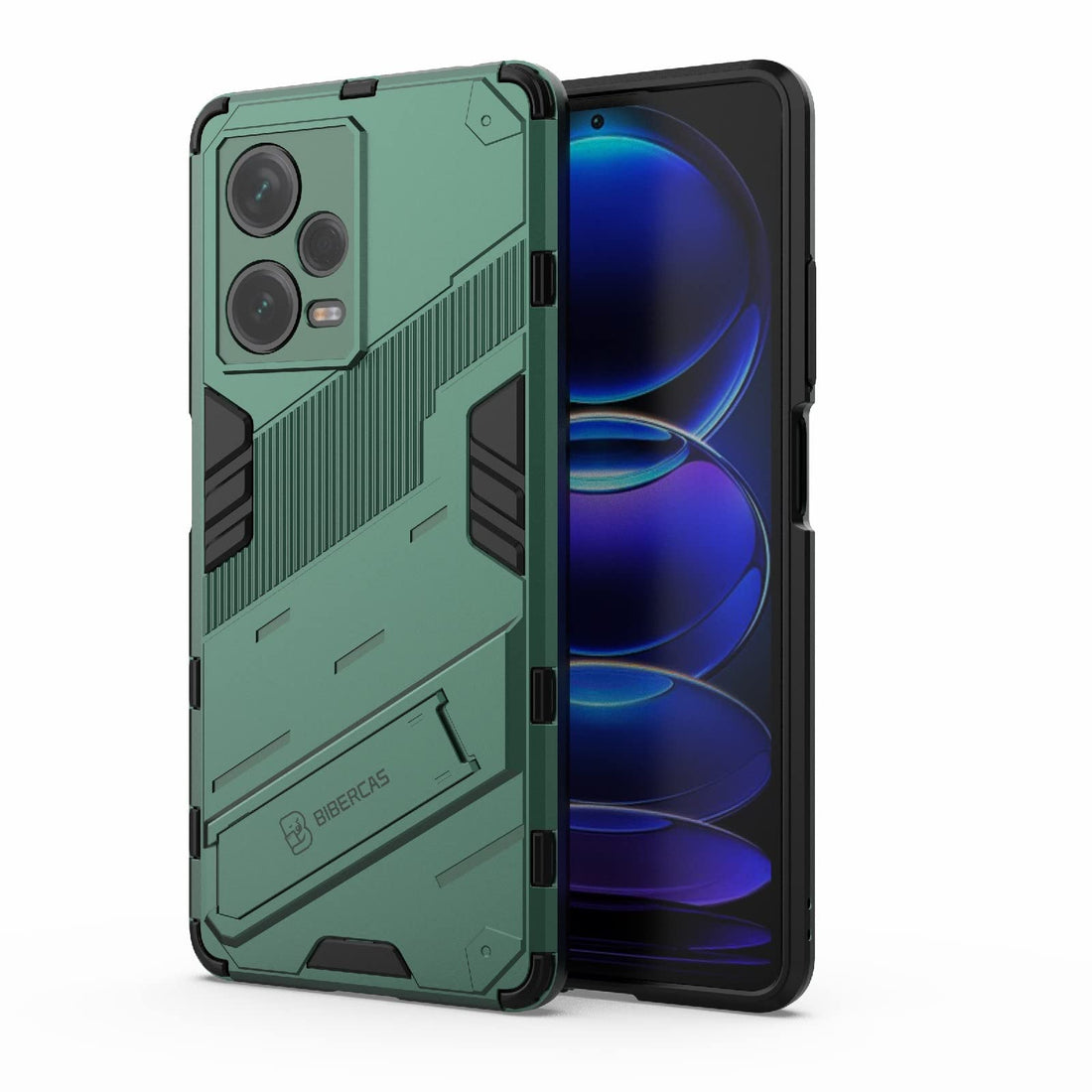 compatible with redmi note 12 pro plus (12 pro+) Punk Armor 2 in 1 PC + TPU Shockproof Phone Case with Invisible Holder For redmi note 12 pro plus (12 pro+) (green)