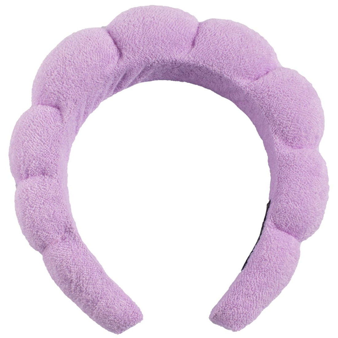 Spa Headband for Washing Face, Skincare Headbands for Women Makeup, Terry Cloth Bubble Hair Band, Sponge Puffy Make Up Hairband for Face Wash, Shower, Bath, Light Purple