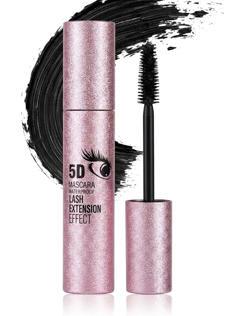 5D EFFECT MASCARA Waterproof, Volume and Length Waterproof,Extra Long Thick -Lengthening,False Lash Effect- SILICON BRUSH -BLACK-13ML