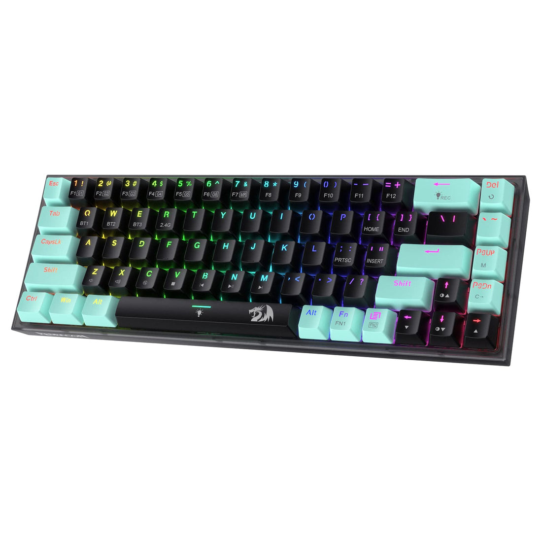 Redragon K631 Pro Se 65% 3-Mode Wireless Rgb Gaming Keyboard, 68 Keys Hot-Swappable Compact Mechanical Keyboard W/Hot-Swap Free-Mod Pcb Socket & Translucent Board, Custom Quiet Linear Switch, Multi