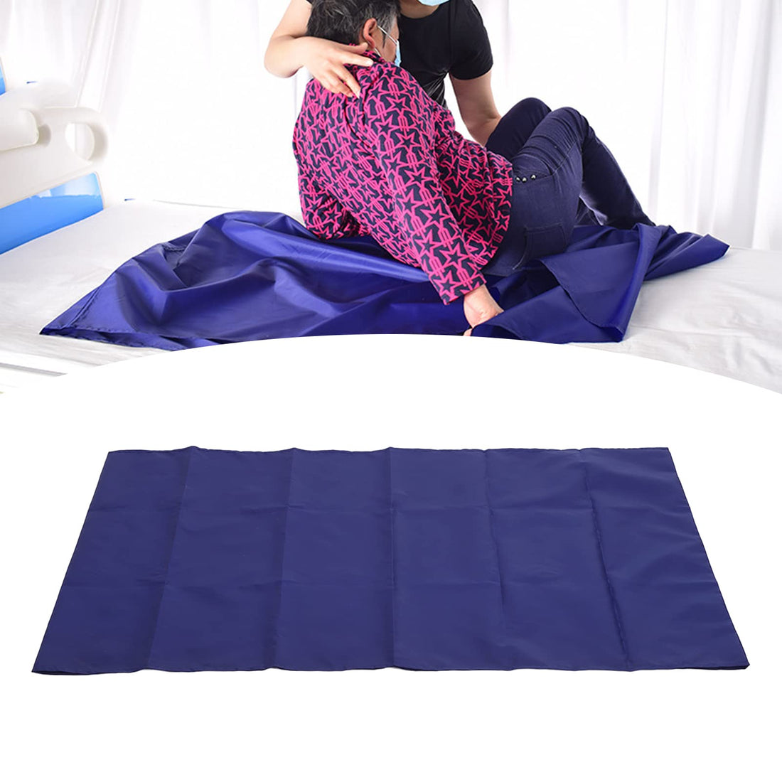 Elderly Slide Sheet, Reusable Transfer Bed Cloth to Assist Moving Patients and Disabled for Home Care Flat Slide Sheet for Patient Transfer Turning Repositioning Sliding Draw(110x68cm / 43.3x26.8in)