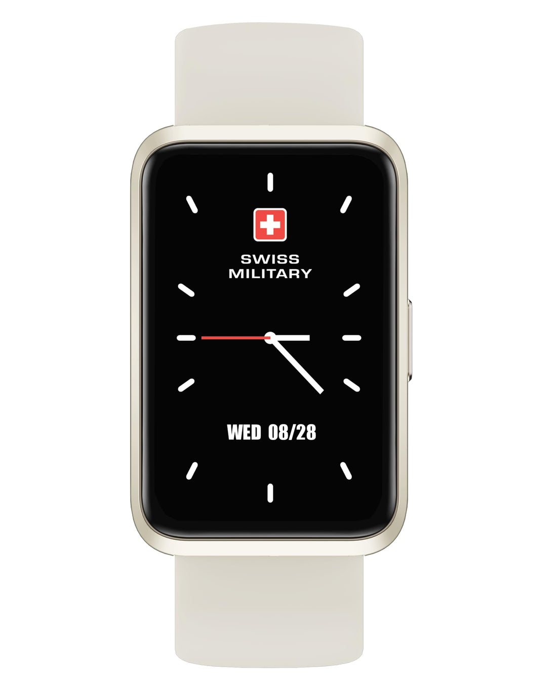SWISS MILITARY BY BTS Rhine2 Smart Band 1.57” Display, Bluetooth Calling, Multi Language, Health & Sports Tracking, 7 Days Battery, IP67, iOS/Android Compatible, White Strap