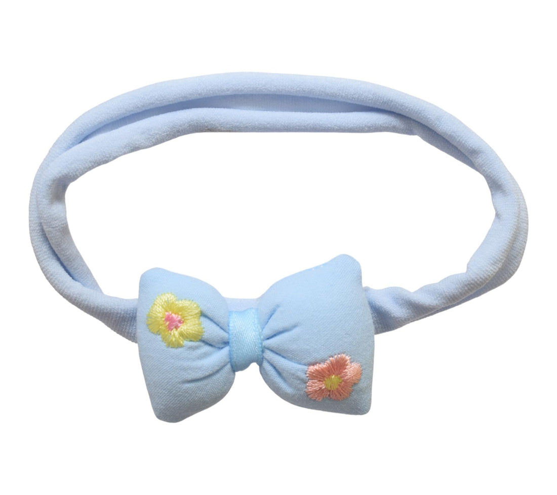 Daphne Bow Rose Hair Tie For Girls - Blue