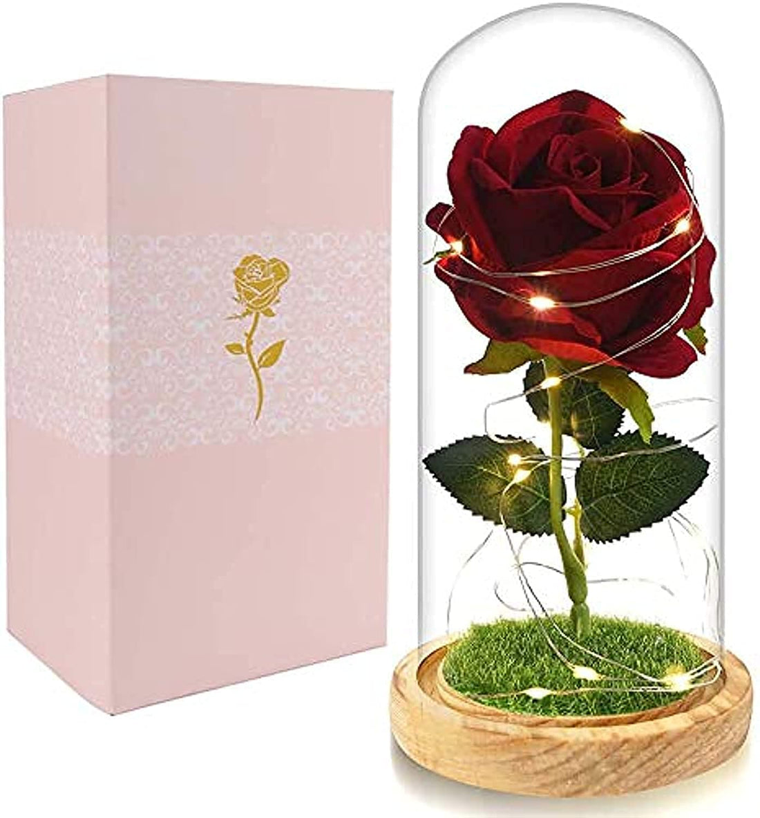 Beferr LED Galaxy Glass Crystal Infinity Rose for Birthday Anniversary Gifts