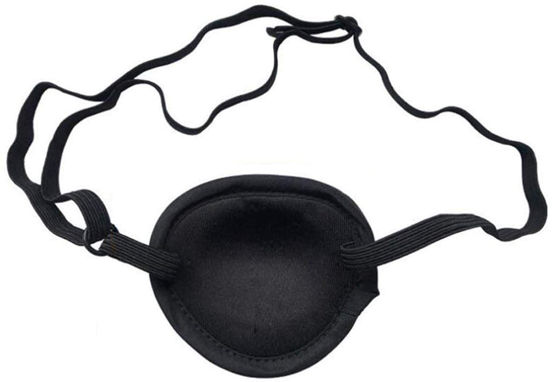DELFINO 1 Pcs Kid's/Adult Adjustable Soft and 3D Stereo Comfortable Pirate Eye Patch, Single Eye Mask, Eye Cover for Treat Amblyopia Lazy Eye Strabismus For Adults And Children Training (S) Black