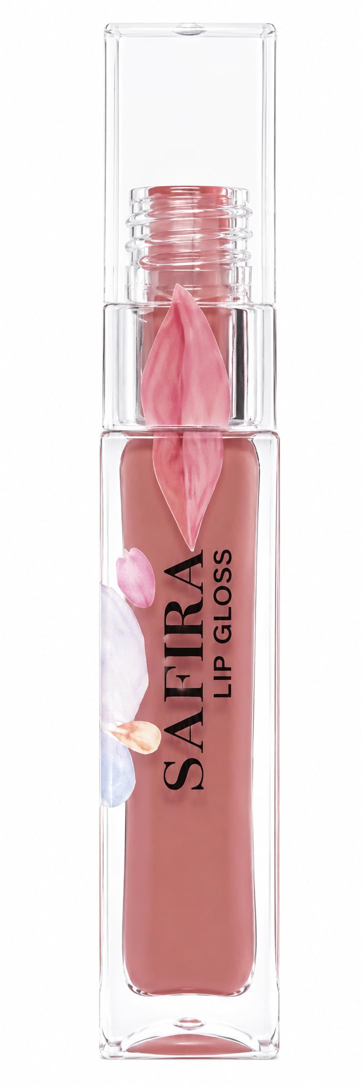 Safira Lip Gloss, Soft Cocoa, Lightweight Non-Sticky Formula, Natural Shine, Daily Use