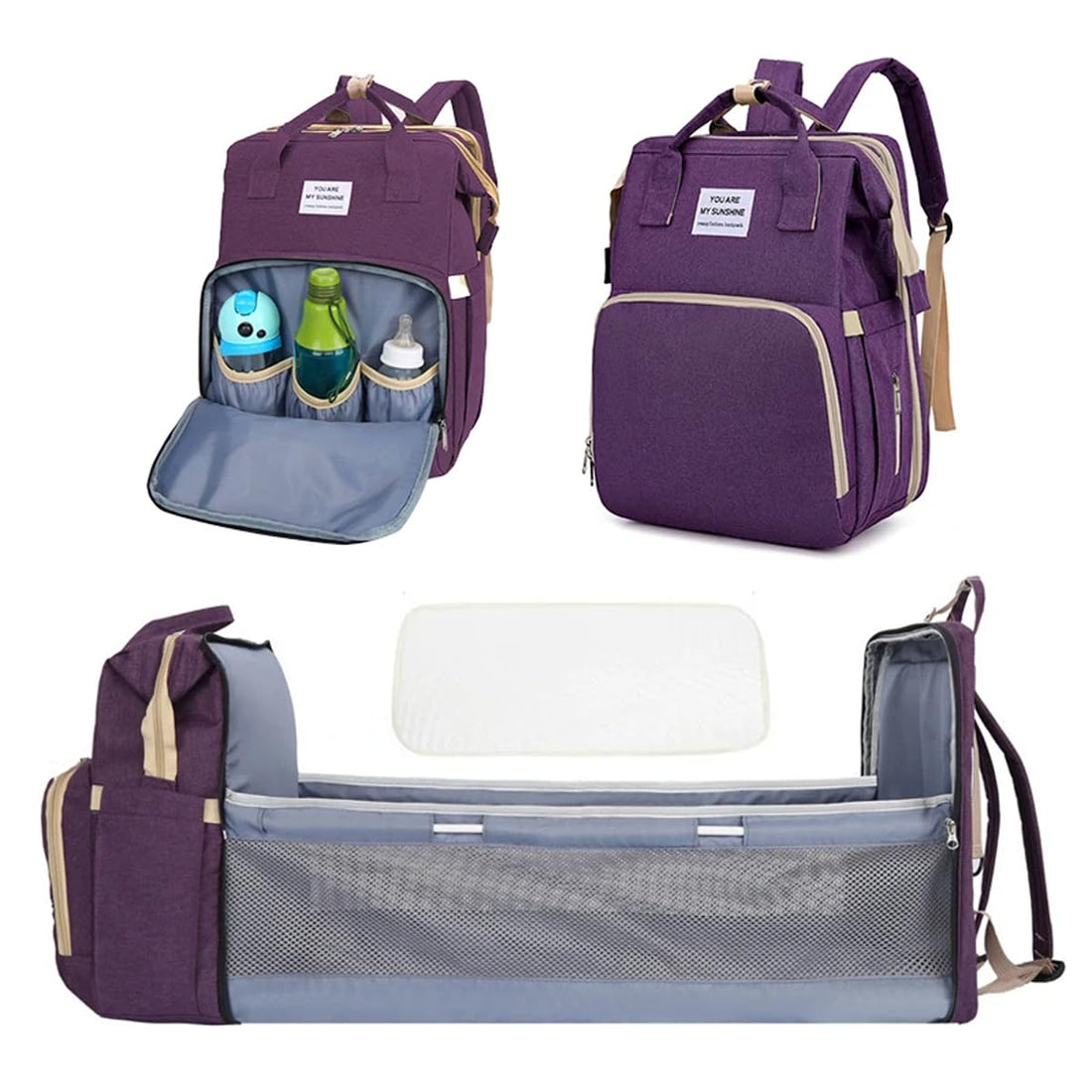 Generic Unisex Baby diaper bag with bed Modern (pack of 1)