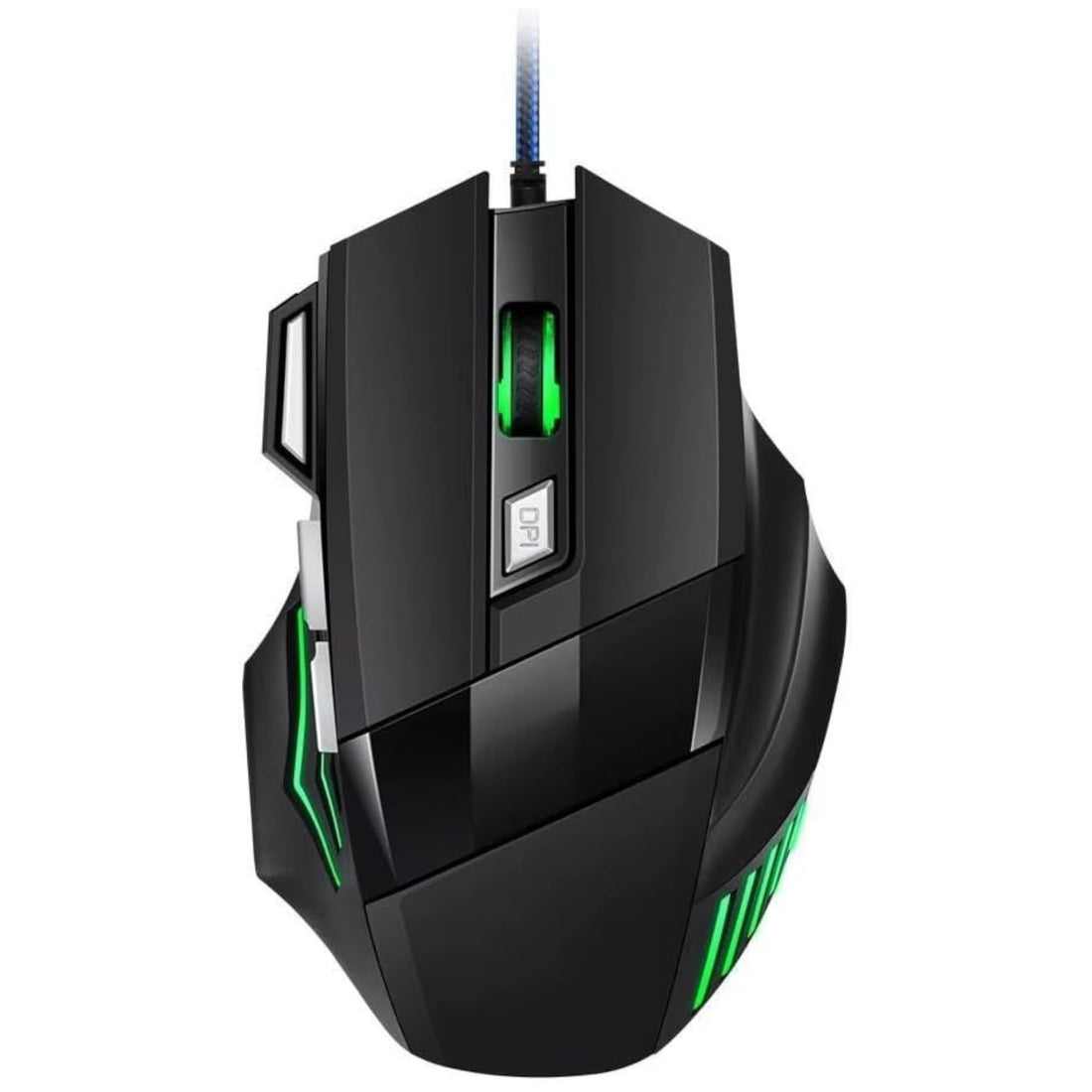 Professional Honeycomb Optical Gaming Mouse - Anti-Sweat Breathable Design - 3600 DPI Adjustable - 6 Buttons - RGB Backlit - Durable Nylon Braided Cable - Plug & Play for PC, Laptop, Windows (ZR-1800)