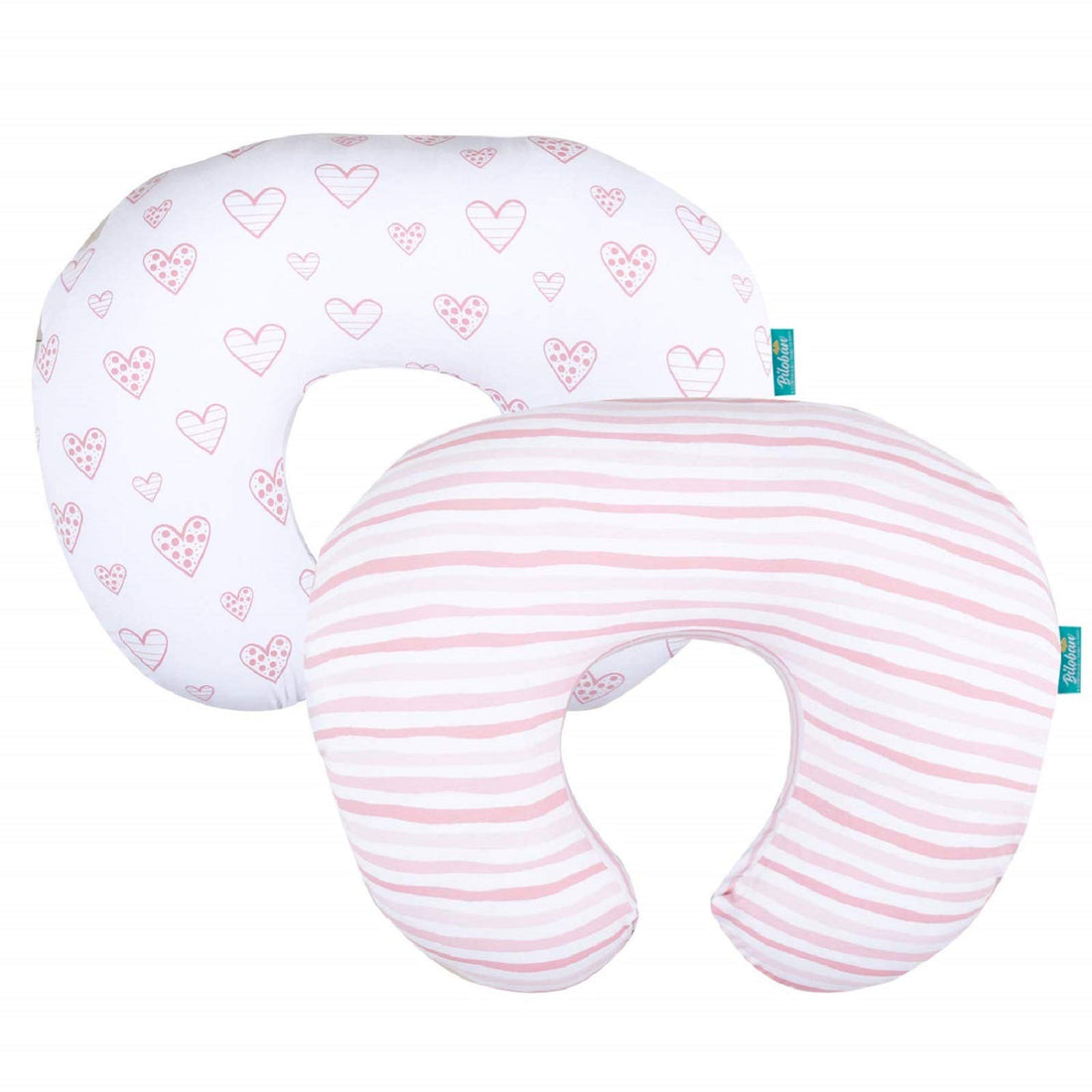Moro Moro 3 Nursing Pillow Cover 2 Pack For Boppy Pillow 100% Stretchy Cotton Large Zipper Super Soft & Breathable Infant Support Breastfeeding Cover For Moms Or Baby Girl Gifts