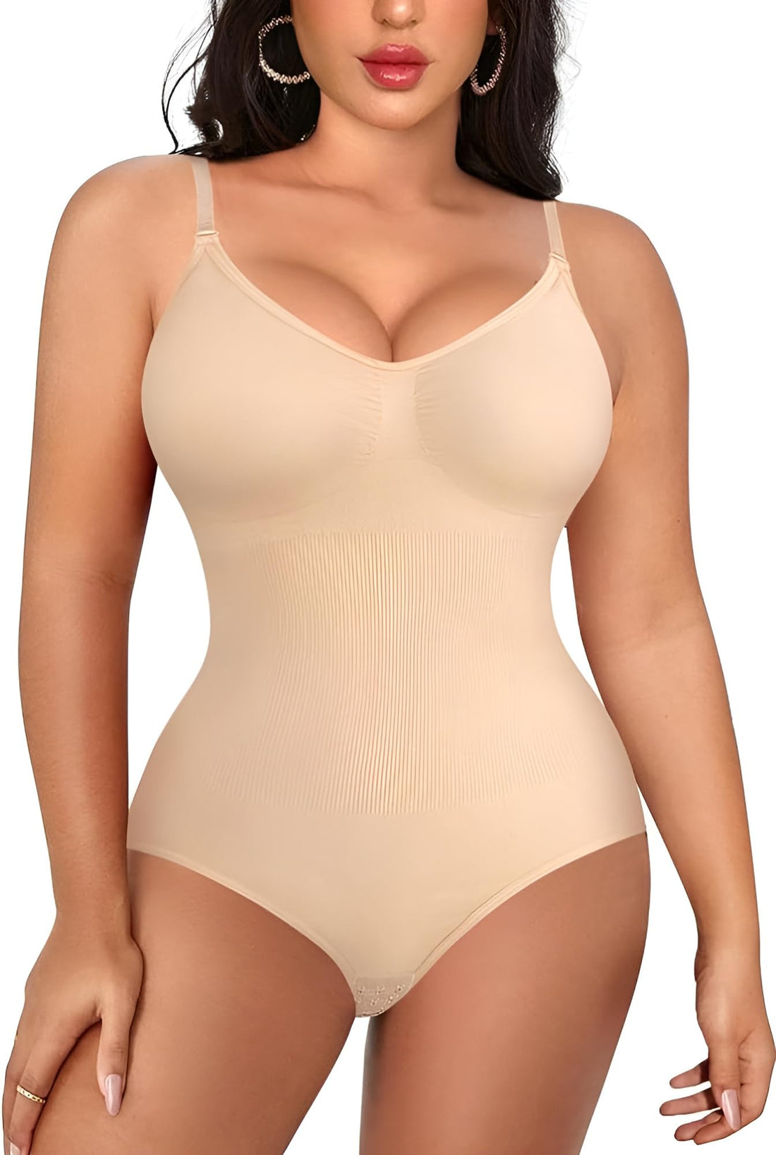 Body Shaper Bodysuit for Women Shapewear Waist Trainer Butt Lifter Shapewear Breathable Comfortable Underwear with Adjustable Shoulder Straps