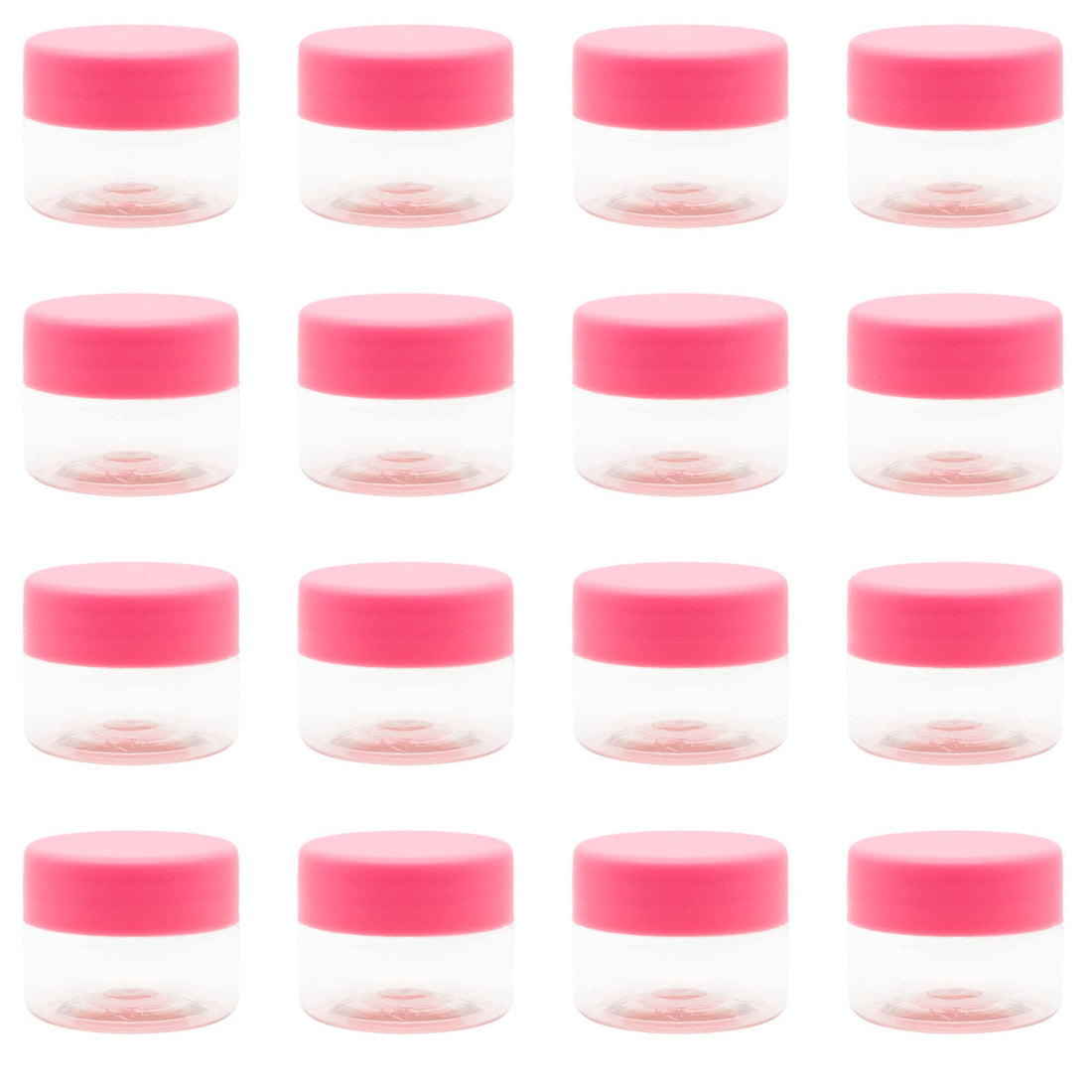 20 Pcs 20ml Clear White Plastic Jar - Pink Lid - High Quality Healthy Plastic Empty Refill Jar Storage Containers Empty Round Cans - From artistic
