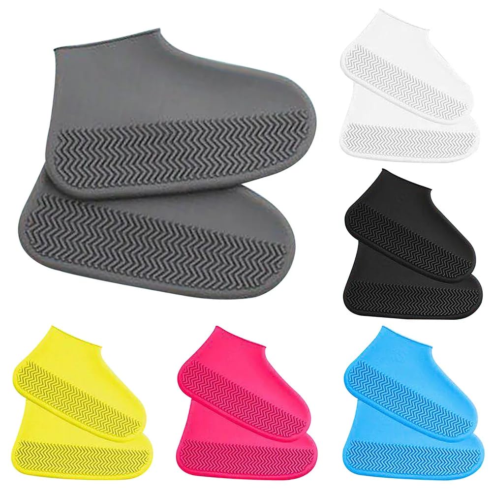 1 Pair Reusable Foldable Outdoor Shoes Flexible Silicone Waterproof Rain Boots for Rain Snow Muddy Road Beach Desert