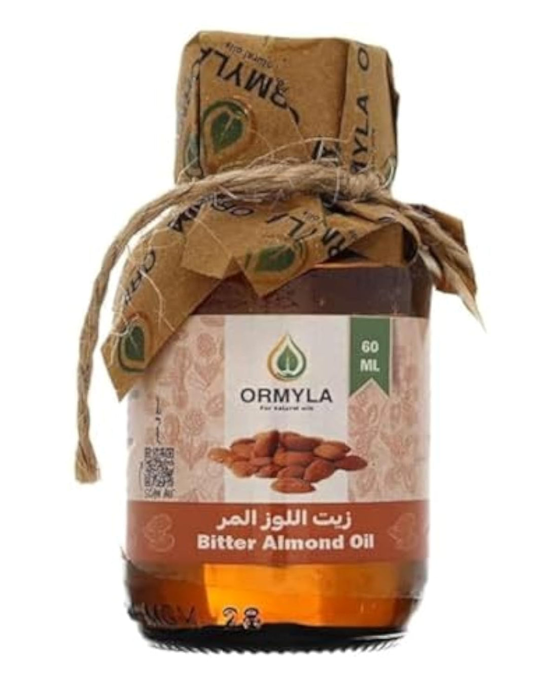 Ormyla Raw Virgin Bitter Almond Oil for Hair, Skin and Body, 60 ml
